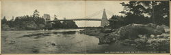 Old Chain Bridge, Over the Merrimack River Amesbury, MA Postcard Postcard Postcard