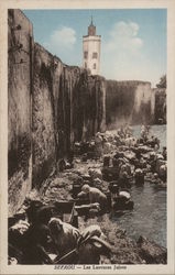 Sefrou Morocco, Sephardic Jewish Women Doing Laundry Postcard