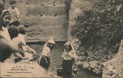 Sephardic Jewish Women at the Well, Debdou Morocco Postcard
