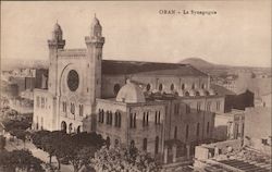 Synagogue, Oran Algeria, Sephardic Jewish Life, 1910's Africa Postcard Postcard Postcard