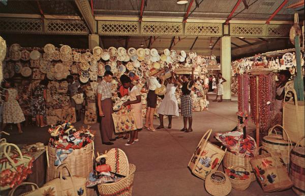 Straw Section of Victoria Crafts Market Kingston Jamaica