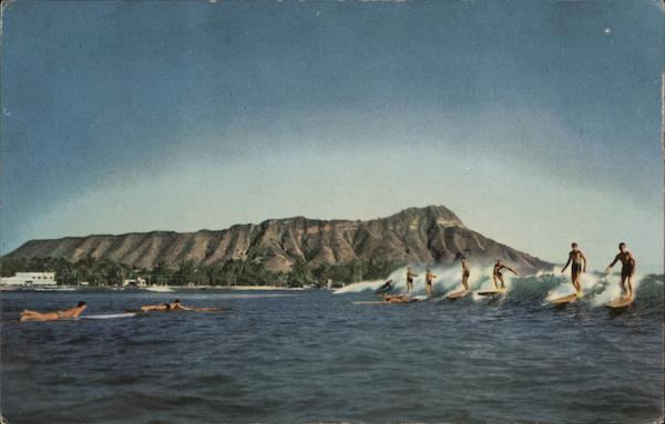 Union Oil Company's Surfing Scene of the Hawaiian Islands