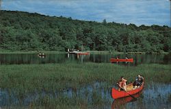 Canoeing at Camp Wapalanne Postcard
