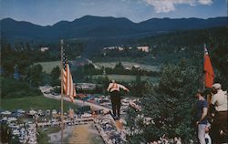 Fourth of July Ski Jumping Postcard