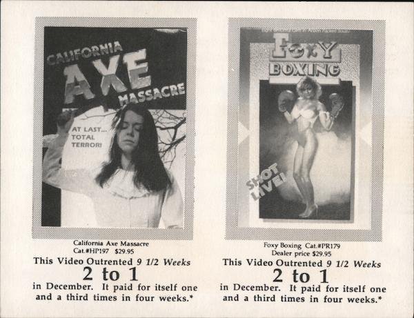 California Axe Murderer and Foxy Boxing Videos Movie and Television Advertising