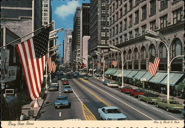 Busy State Street Chicago Illinois