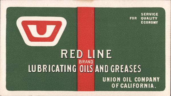Red Line Brand Lubricating Oils and Greases Advertising