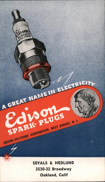 Edison Spark Plugs Advertising
