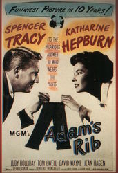 Adam's Rib Spencer Tracy Katharine Hepburn Postcard