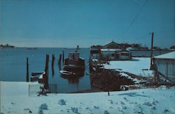 Oyster Boats at Ball's Dock Stony Creek, CT Postcard Postcard 