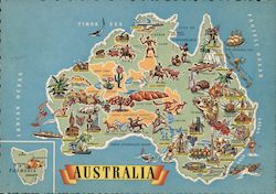 Map of Australia Postcard