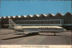 Minneapolis-St Paul International Airport United Plane Minnesota Postcard Postcard 