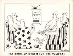 "Fattening Up Turkeys for the Holidays" Postcard