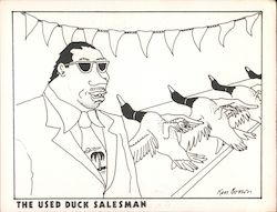 The Used Duck Salesman Cambridge, MA Cartoons Postcard Postcard Postcard
