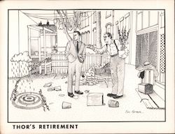 Thor's Retirement Ken Brown Comic Postcard
