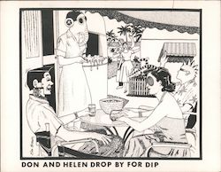 Don and Helen Drop by for Dip Cambridge, MA Cartoons Postcard Postcard Postcard