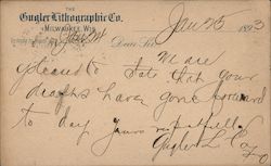 Gugler Lithographic Co. Correspondence Postcard