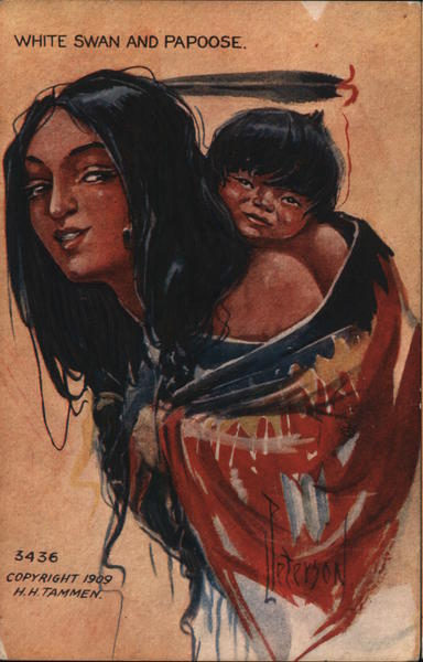 White Swan and Papoose - L. Peterson Native Americana