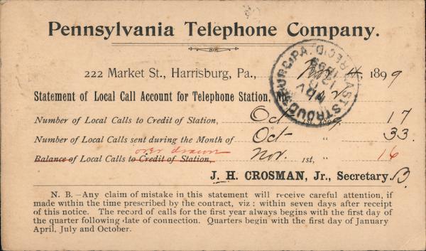 Pennsylvania Telephone Company Harrisburg