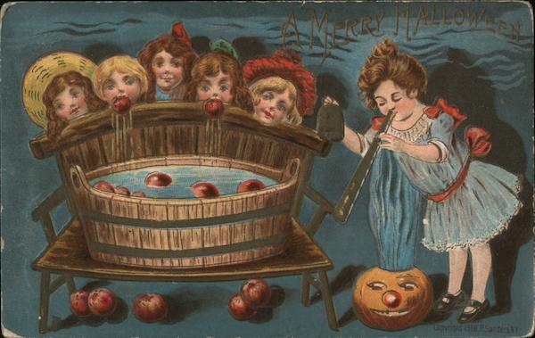 Children Bobbing Apples, JOL Halloween