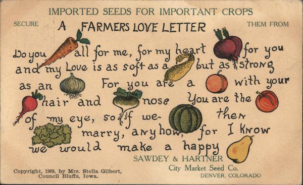A Farmer's Love Letter - Sawdey & Hartner City Market Seed Co.
