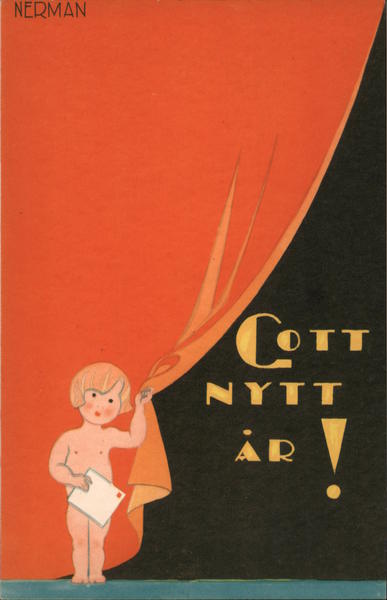 Gott Nytt År ! Sweden Nerman Artist Signed