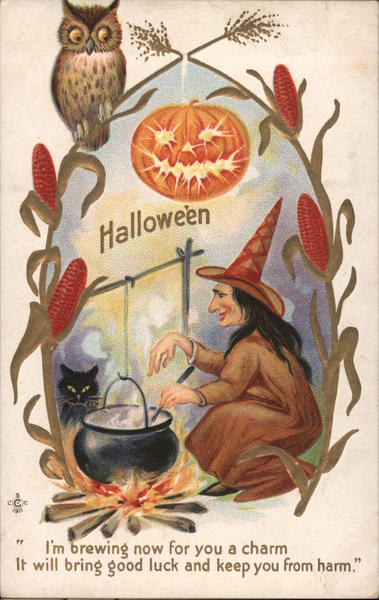 Hallowe'en I'm Brewing Now For You A Charm, It Will Bring Good Luck And Keep You From Harm