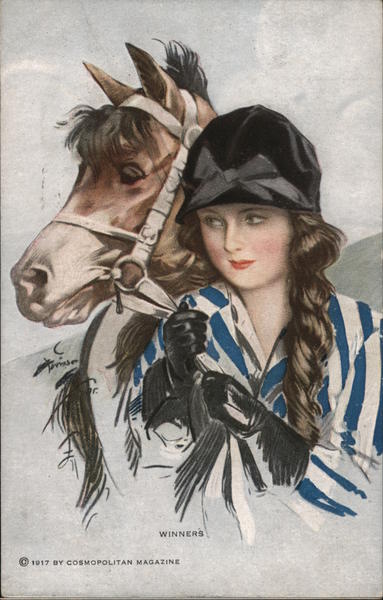 Winners, Woman with Horse - Harrison Fisher