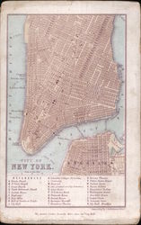 Map of New York City Trade Card