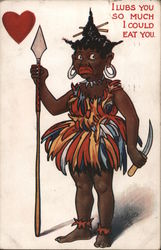 Cannibal: I lubs you so much I could eat you Postcard