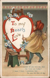 To My Heart's Love Romance & Love Ellen Clapsaddle Postcard Postcard Postcard