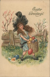 Easter Greetings With Children Postcard Postcard Postcard