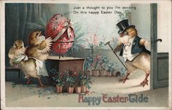 Happy Easter Day Chicks, Egg Postcard