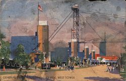 General Exhibits Building-Sky Ride, West Tower - Century of Progress Postcard