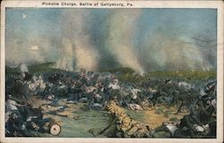 Picketts Charge, Battle of Gettysburg, Pa. Postcard