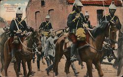 German Uhlans Captured by French Dragoons  (WWI card sent during WWII) Postcard