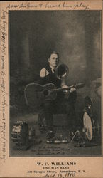 Amputee W.C. Williams One Man Band Postcard