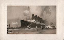 Cunard RMS Lusitania and Mauretania Postcard