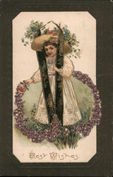 Best Wishes - Child standing in a V Postcard