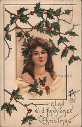 Glad Old-Fashioned Christmas Postcard