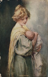 Young Mother Holding Baby Postcard