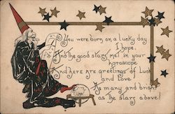 You Were Born on a Lucky Day I Hope, and the Good Stars Met in Your Horoscope Fortune Tellers H. B. Griggs (HBG) Postcard Postca Postcard