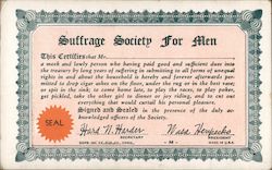 Suffrage Society for Men Postcard