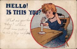 Hello is this you? Telephones Postcard Postcard Postcard