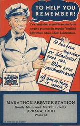 Marathon Service Station, Urbana, Ohio Gas Stations Postcard Postcard Postcard