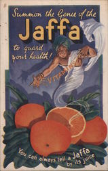 Summon the Genie of the Jaffa to guard your health Israel Advertising Postcard Postcard Postcard