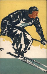 Ski Racer Postcard Postcard Postcard