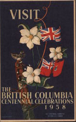 British Columbia Centennial Celebrations, 1958 Victoria, BC Canada Postcard Postcard Postcard