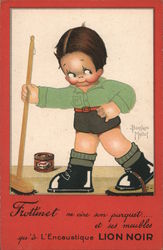 Fruttinet ne cine son parquet et ses meubles qu'a L'Encaustique Lion Noir Postcard