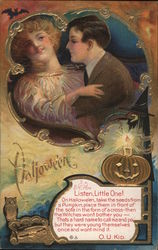 Listen, Little One! On Halloween, Take the Seeds from a Pumpkin Postcard